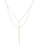 Yellow Gold 14K Gold Double Sparkle Lariat Necklace, Made in Italy_I_Heart_1
