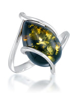 Load image into Gallery viewer, Sterling Silver_Amber Rosa™ Genuine Amber Teardrop Ring_I_Heart_1