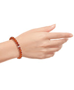 Load image into Gallery viewer, Sterling Silver_Amber Rosa™ Genuine Cognac Amber Stretchy Bead Bracelet_I_Heart_1