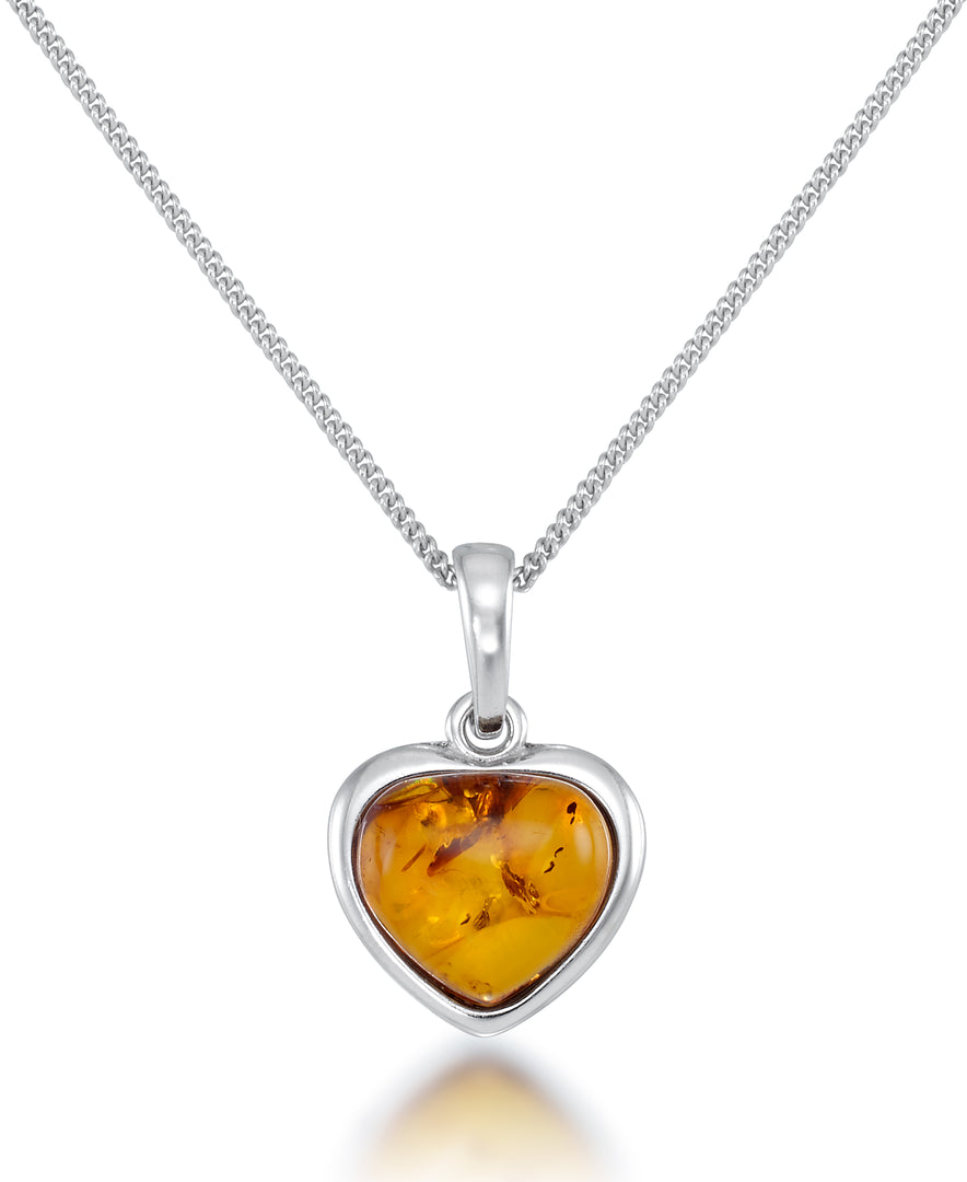 Sterling Silver_Amber Rosa™ Genuine Honey Amber Heart Pendant, 18"_I_Heart_1
