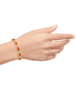 Load image into Gallery viewer, 18K Yellow Gold over Sterling Silver_Amber Rosa™ Sterling Silver  Genuine Honey Amber Multi Teardrop Bracelet_I_Heart_1