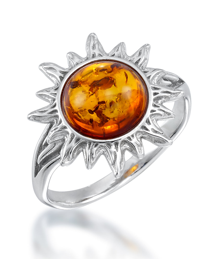Sterling Silver_Amber Rosa™ Genuine Honey Amber Sun Motif Ring_I_Heart_1