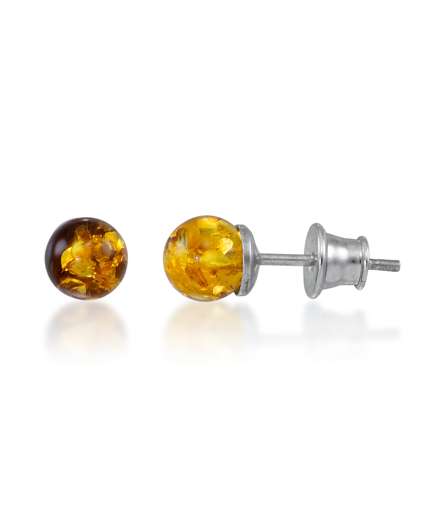 Sterling Silver_Amber Rosa™ Genuine Honey and Lemon Amber Ball Stud Set_I_Heart_1