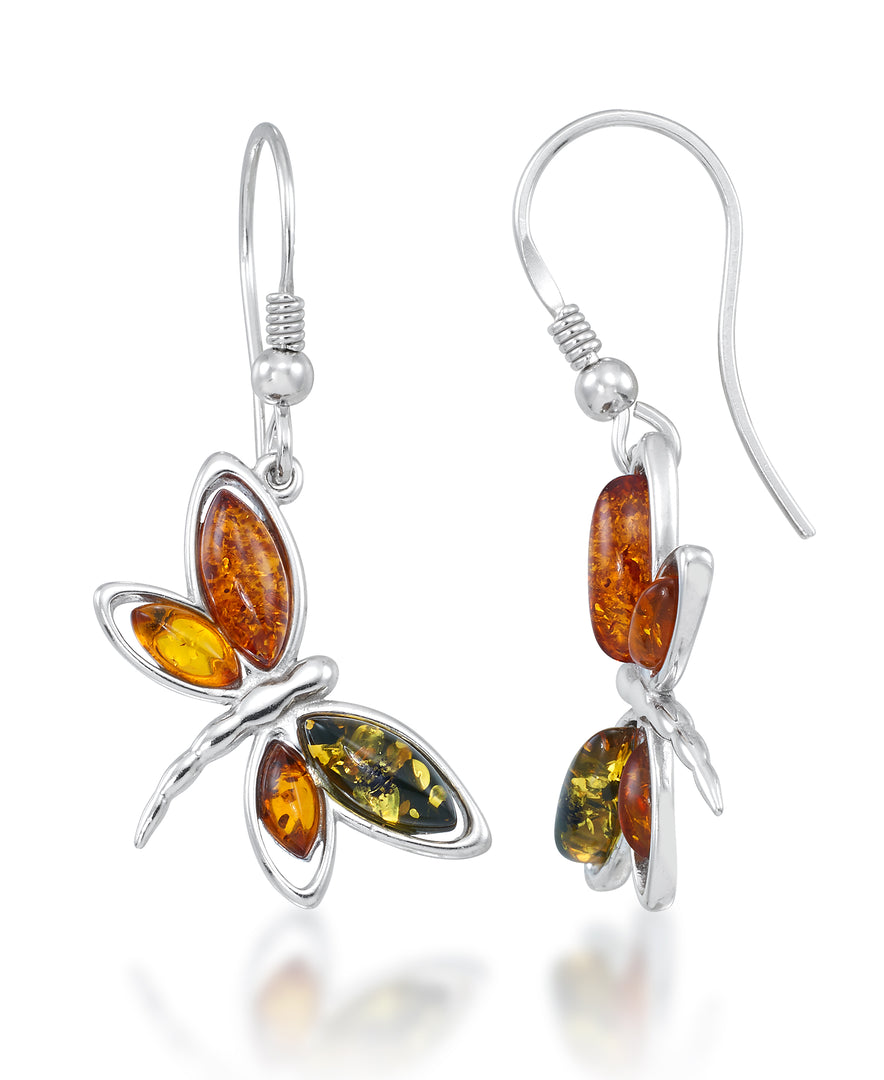 Sterling Silver_Amber Rosa™ Genuine Multi Color Amber Firefly Dangle Earrings_I_Heart_1