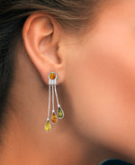 Load image into Gallery viewer, Sterling Silver_Amber Rosa™  Genuine Multicolor Amber Triple Teardrop Dangle Earrings\_I_Heart_1