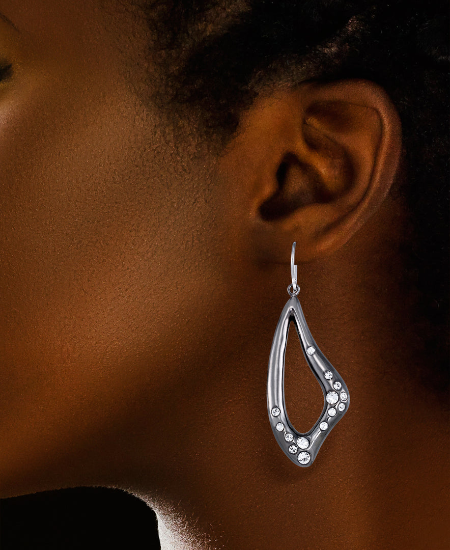 Black Gold Tone_1/8 CT. T.W. Simulated Diamond Freeform Teardrop Dangle Earrings_I_Heart_3