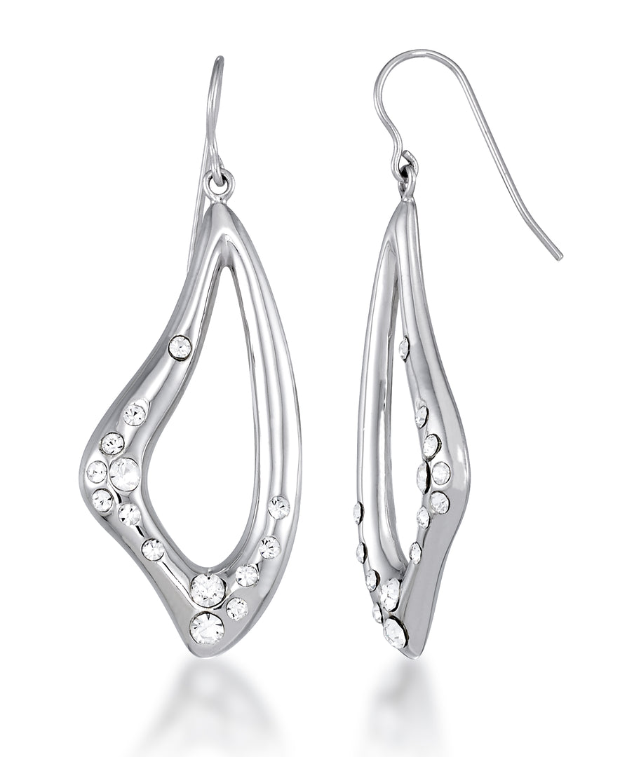 Platinum Tone_1/8 CT. T.W. Simulated Diamond Freeform Teardrop Dangle Earrings_I_Heart_2