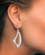 Load image into Gallery viewer, Platinum Tone_1/8 CT. T.W. Simulated Diamond Freeform Teardrop Dangle Earrings_I_Heart_2