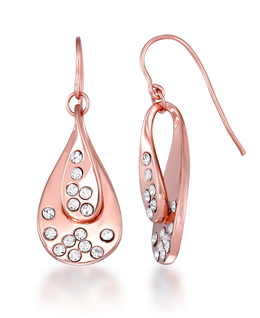 Rose Gold Tone_1/8 CT. T.W. Simulated Diamond Cascading Teardrop Dangle Earrings_I_Heart_3
