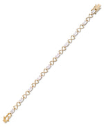 Load image into Gallery viewer, Yellow Gold Tone_CT. T.W. Simulated Diamond Double Hearts Tennis Bracelet , 7.5"_I_Heart_1