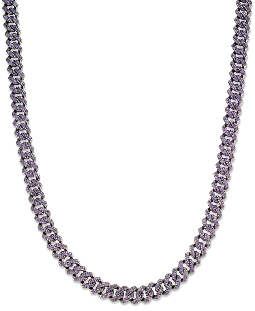 Black IP over Stainless Steel 16 CT. T.W. Simulated Diamond Bold Cuban Link Necklace, Unisex_I_Heart_1