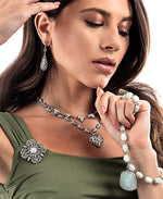 Load image into Gallery viewer, Sterling Silver_Tori Hill® Genuine Marcasite and Crystal Victorian Heart Necklace_I_Heart_1