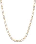 Load image into Gallery viewer, 14K Yellow Gold over Sterling Silver_CT.T.W. Simulated Diamond Paper Clip Necklace_I_Heart_1