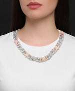 Load image into Gallery viewer, Tow-Tone Gold Tone_36 CT. T.W. Simulated Diamond Infinite Star Curb Necklace in Platinum and Rose Gold Tone_I_Heart_1