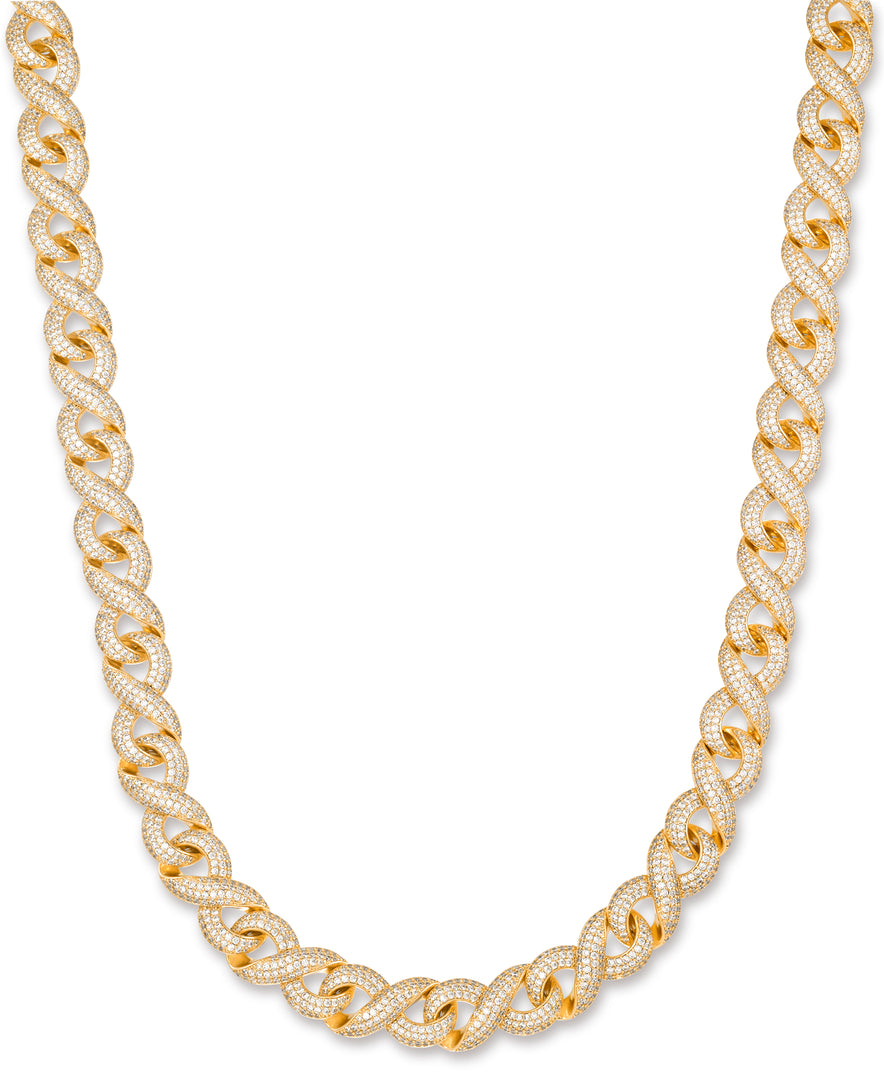 Yellow Gold Tone_32 1/5 CT. T.W. Simulated Diamond Pave Infinity Links Necklace_I_Heart_1