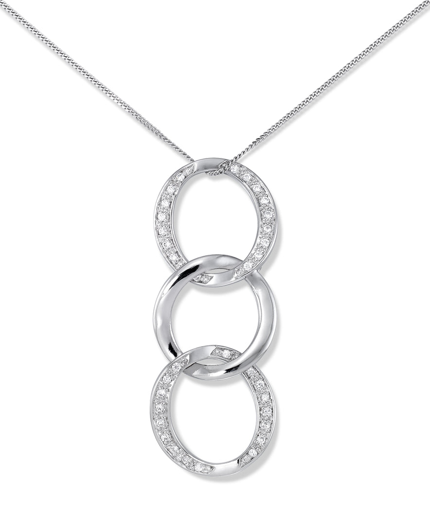 Platinum over Sterling Silver_CT. T.W. Simulated Diamond Triple Circle Pendant, 18" Chain_I_Heart_1
