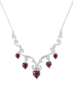 Load image into Gallery viewer, Amethyst_CT. T.W. Simulated Diamond and Amethyst Multi Heart Chandelier Necklace_I_Heart_1