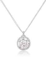 Load image into Gallery viewer, Platinum over Sterling Silver_4 CT. T.W. Multi Simulated Diamond Circle Necklace, 18"_I_Heart_1