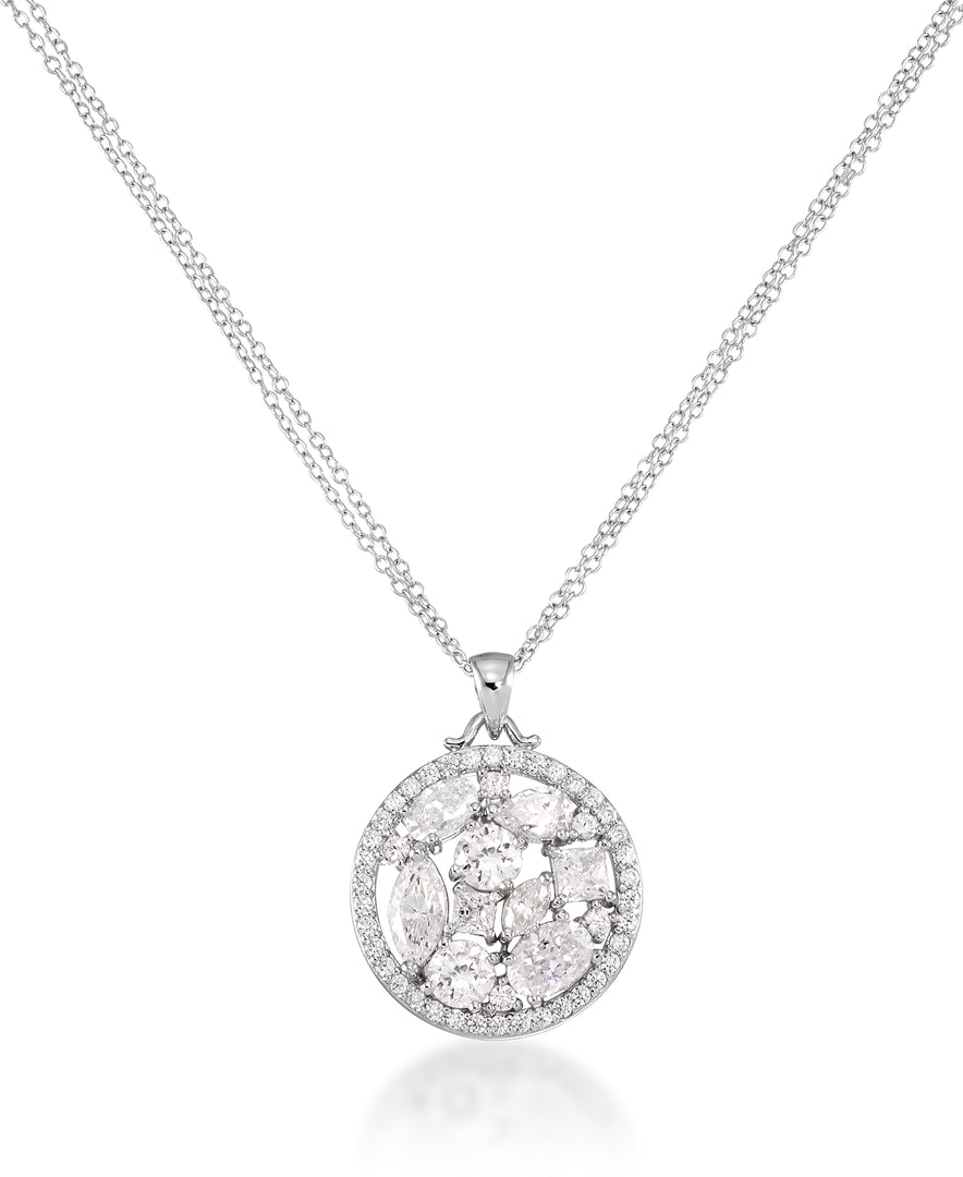 Platinum over Sterling Silver_4 CT. T.W. Multi Simulated Diamond Circle Necklace, 18"_I_Heart_1