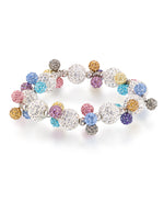 Load image into Gallery viewer, Platinum over Sterling Silver_9 5/8 CT. T.W. Simulated Diamond and Gemstone Multi Glitter Ball Stretch Bracelet_I_Heart_1
