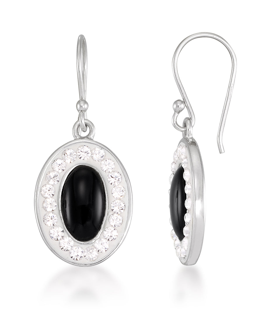 Platinum over Sterling Silver_1/3 CT. T.W. Simulated Diamond and Onyx Earring and Pendant Set, 18"_I_Heart_1