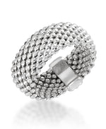 Load image into Gallery viewer, platinum-over-sterling-silver_Caviar Band Ring_I_Heart_1