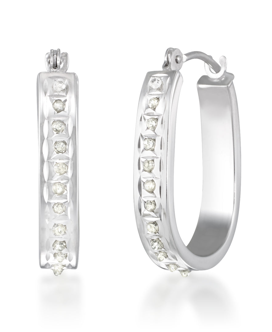 White Gold_Diamond Fascination® 14K Gold Diamond Accent Bold Pear Shape Hoop Earrings - iHeart Jewels_I_Heart_2