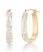 Load image into Gallery viewer, Yellow Gold_Diamond Fascination® 14K Gold Diamond Accent Bold Pear Shape Hoop Earrings - iHeart Jewels_I_Heart_1
