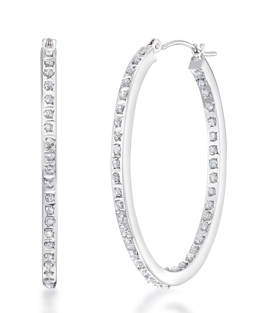 White Gold_Diamond Fascination® 14K Gold Diamond Accent Inside Out Oval Hoop Earrings - iHeart Jewels_I_HEART_2