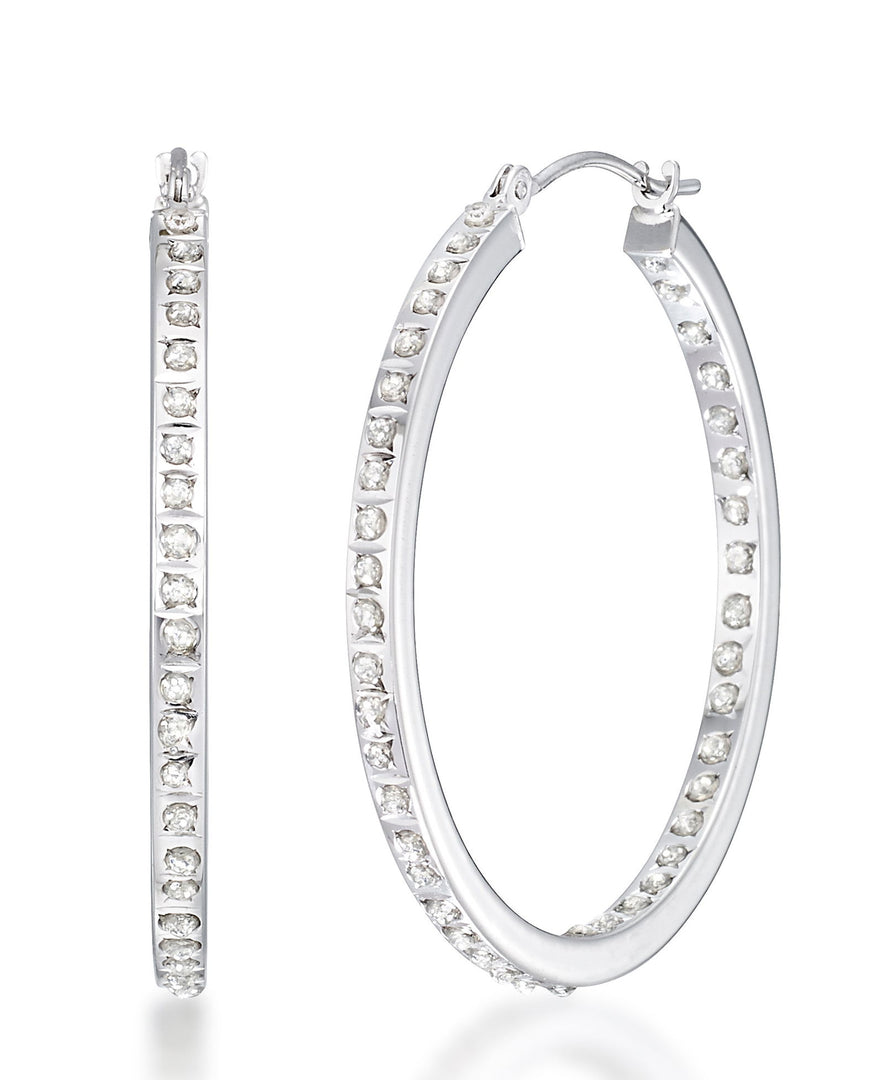 White Gold_Diamond Fascination® 14K Gold Diamond Accent Inside Out Round Hoop Earrings - iHeart Jewels_I_HEART_2
