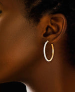 Load image into Gallery viewer, Yellow Gold_Diamond Fascination® 14K Gold Diamond Accent Large Classic Round Hoop Earrings - iHeart Jewels_I_Heart_1