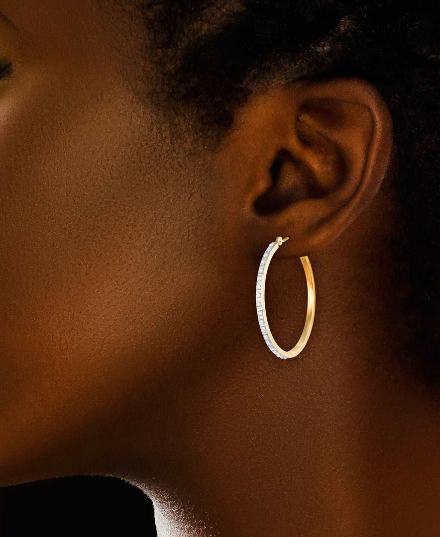 Yellow Gold_Diamond Fascination® 14K Gold Diamond Accent Large Classic Round Hoop Earrings - iHeart Jewels_I_Heart_1