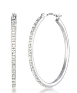 Load image into Gallery viewer, White Gold_Diamond Fascination® 14K Gold Diamond Accent Large Classic Round Hoop Earrings - iHeart Jewels_I_Heart_2