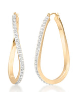 Load image into Gallery viewer, Yellow Gold_Diamond Fascination® 14K Gold Diamond Accent Large Wave Hoop Earrings - iHeart Jewels_I_HEART_1