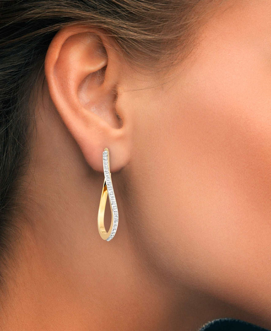 Yellow Gold_Diamond Fascination® 14K Gold Diamond Accent Large Wave Hoop Earrings - iHeart Jewels_I_HEART_1