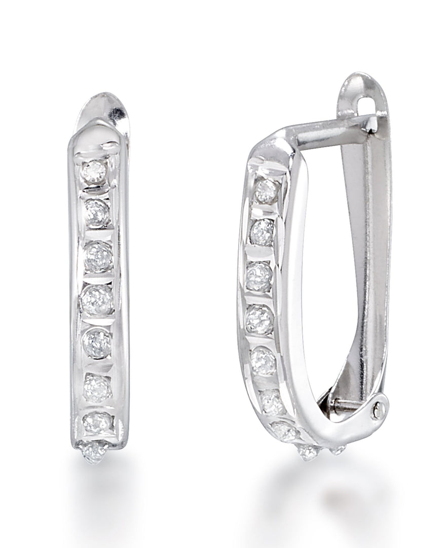 White Gold_Diamond Fascination® 14K Gold Diamond Accent Oval Hinged Huggie Hoop Earrings - iHeart Jewels_I_Heart_2