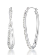 Load image into Gallery viewer, White Gold_Diamond Fascination® 14K Gold Diamond Accent Oval Wave Hoop Earrings - iHeart Jewels_I_Heart_2