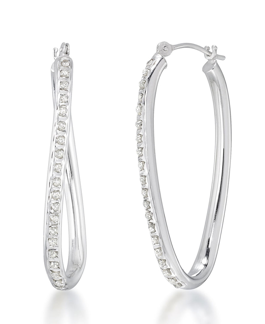 White Gold_Diamond Fascination® 14K Gold Diamond Accent Oval Wave Hoop Earrings - iHeart Jewels_I_Heart_2