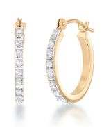 Load image into Gallery viewer, Yellow Gold_Diamond Fascination® 14K Gold Diamond Accent Petite Round Hoop Earrings - iHeart Jewels_I_Heart_1