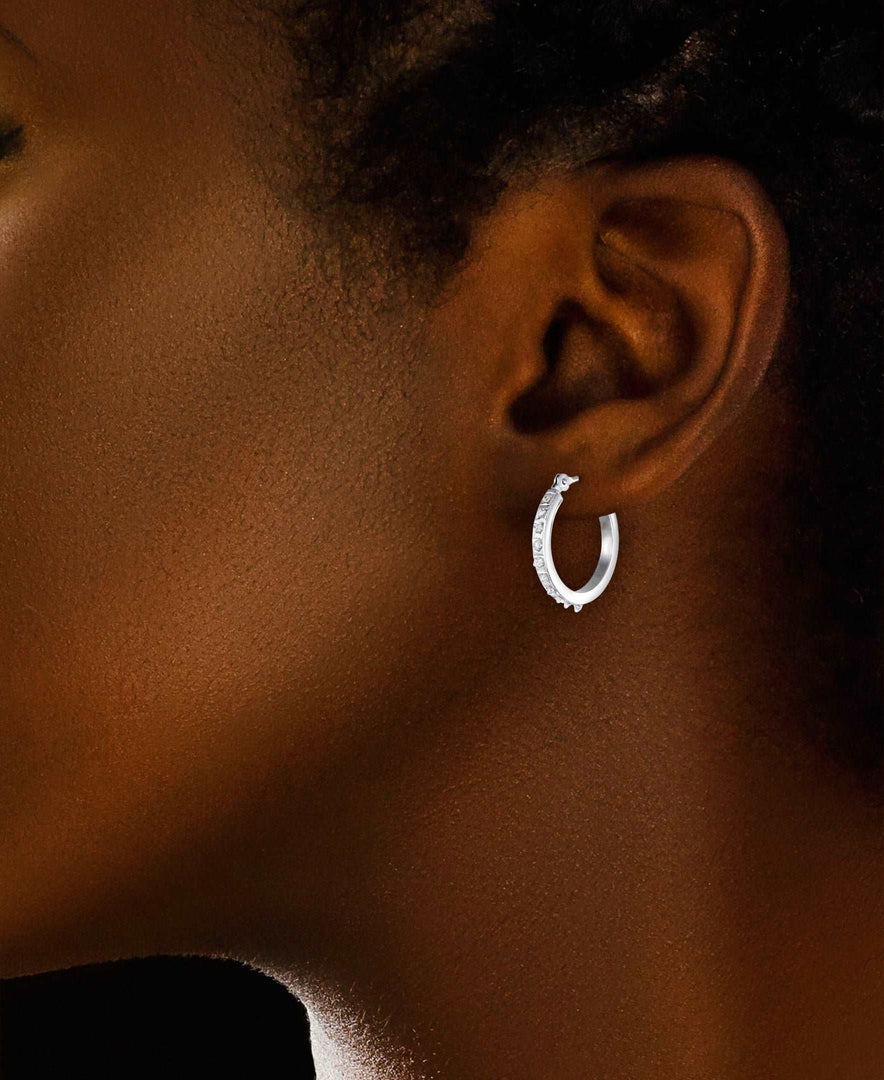 White Gold_Diamond Fascination® 14K Gold Diamond Accent Petite Round Hoop Earrings - iHeart Jewels_I_Heart_2