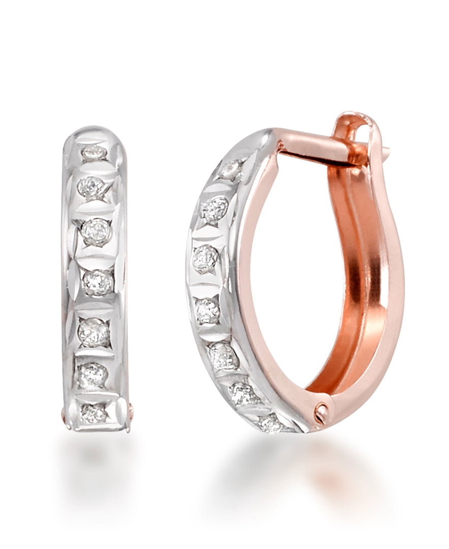 Rose Gold_Diamond Fascination® 14K Gold Diamond Accent Round Hinged Huggie Hoop Earrings - iHeart Jewels_I_Heart_3