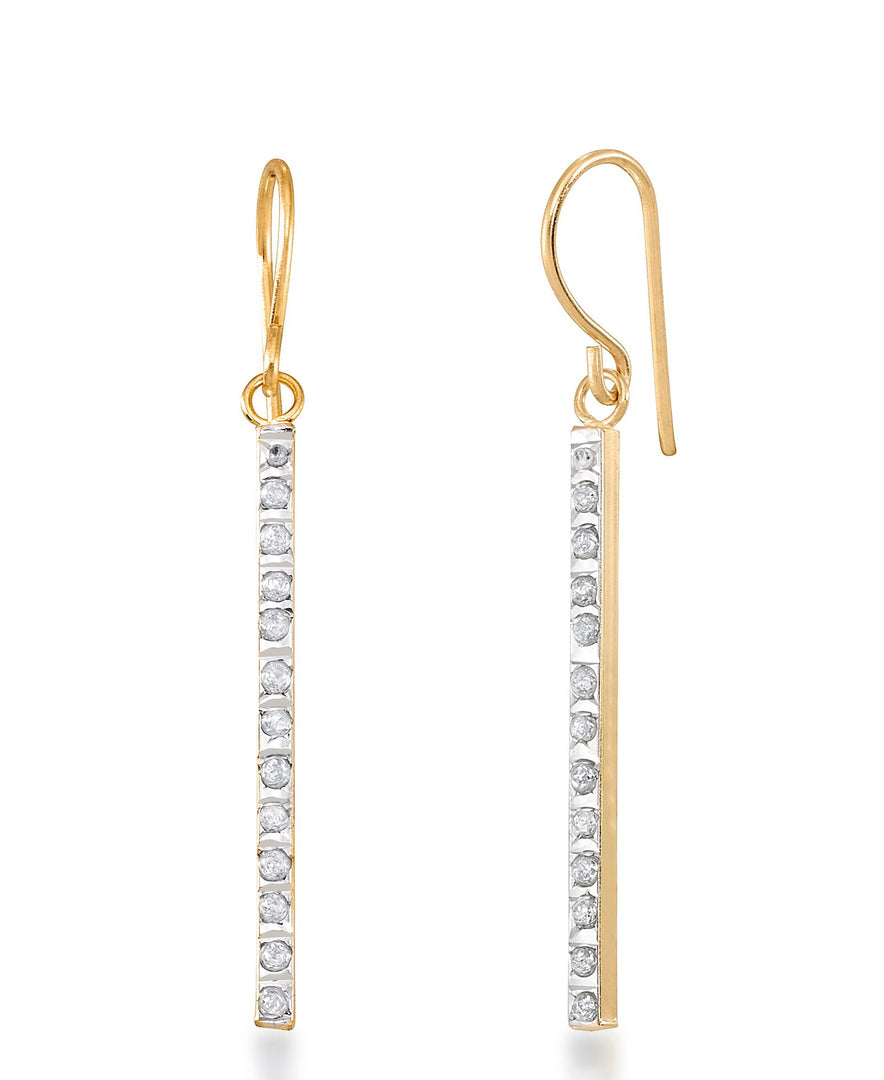 Yellow Gold_Diamond Fascination® 14K Gold Diamond Accent Stick Dangle Earrings - iHeart Jewels_I_HEART_1