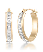 Load image into Gallery viewer, Yellow Gold_Diamond Fascination® 14K Gold Diamond Accent Wide Oval Hoop Earrings - iHeart Jewels_I_Heart_1