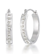Load image into Gallery viewer, White Gold_Diamond Fascination® 14K Gold Diamond Accent Wide Oval Hoop Earrings - iHeart Jewels_I_Heart_2
