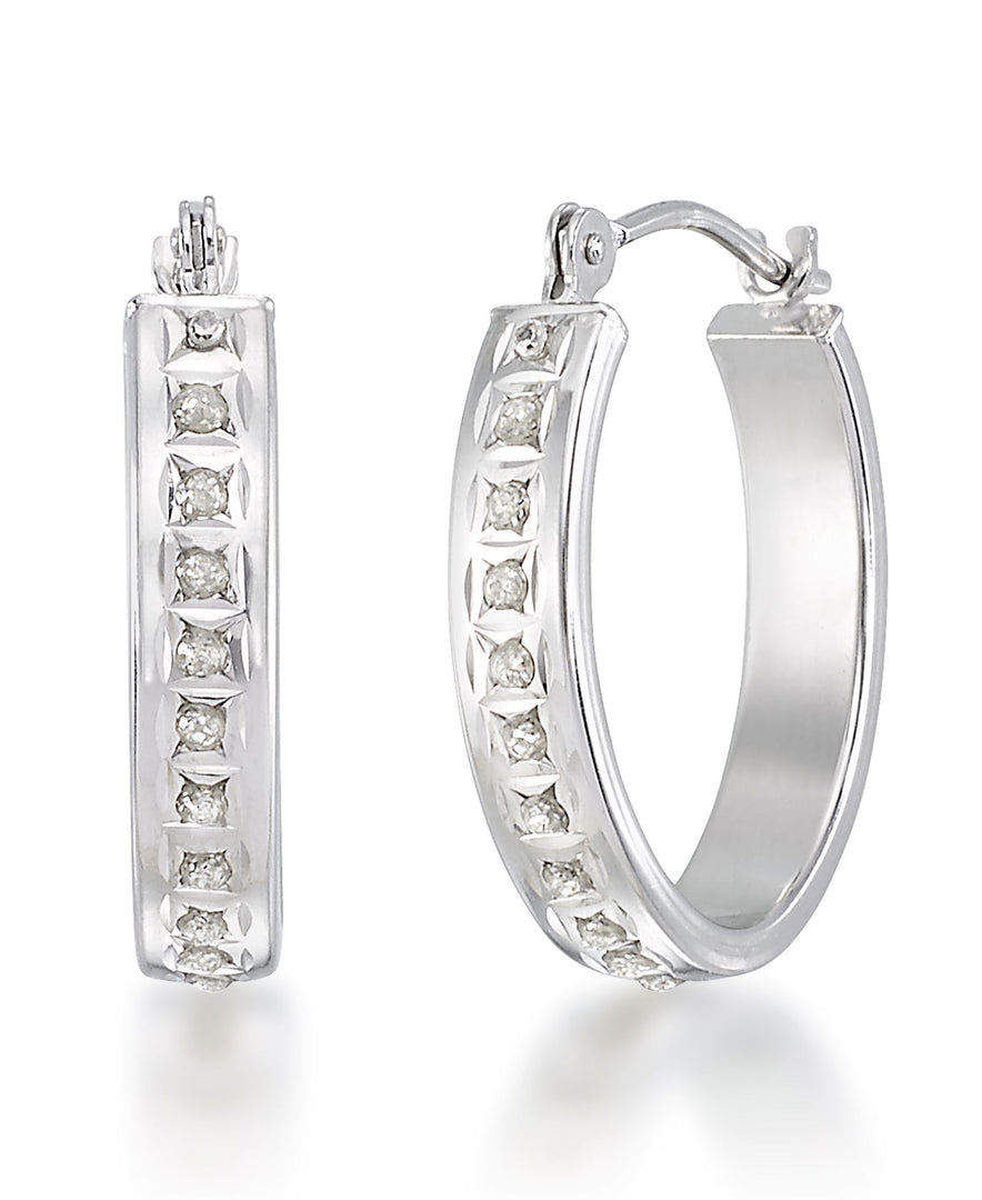 White Gold_Diamond Fascination® 14K Gold Diamond Accent Wide Oval Hoop Earrings - iHeart Jewels_I_Heart_2