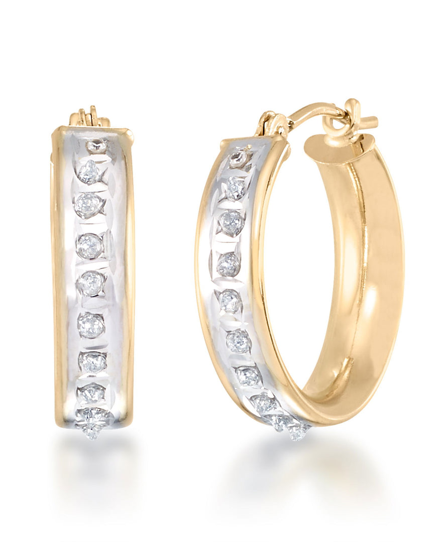 Yellow Gold_Diamond Fascination® 14K Gold Diamond Accent Wide Round Hoop Earrings - iHeart Jewels_I_Heart_1