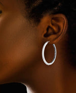 Load image into Gallery viewer, White Gold_Diamond Fascination® 14K White Gold Black & White Diamond Accent Inside Out Round Hoop Earrings - iHeart Jewels_I_Heart_1