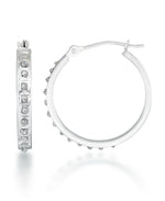 Load image into Gallery viewer, White Gold_Diamond Fascination® 14K White Gold Diamond Accent Classic Round Hoop Earrings - iHeart Jewels_I_Heart_1