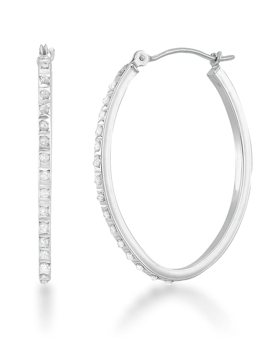 White Gold_Diamond Fascination® 14K White Gold Diamond Accent Large Classic Oval Hoop Earrings - iHeart Jewels_I_HEART_2