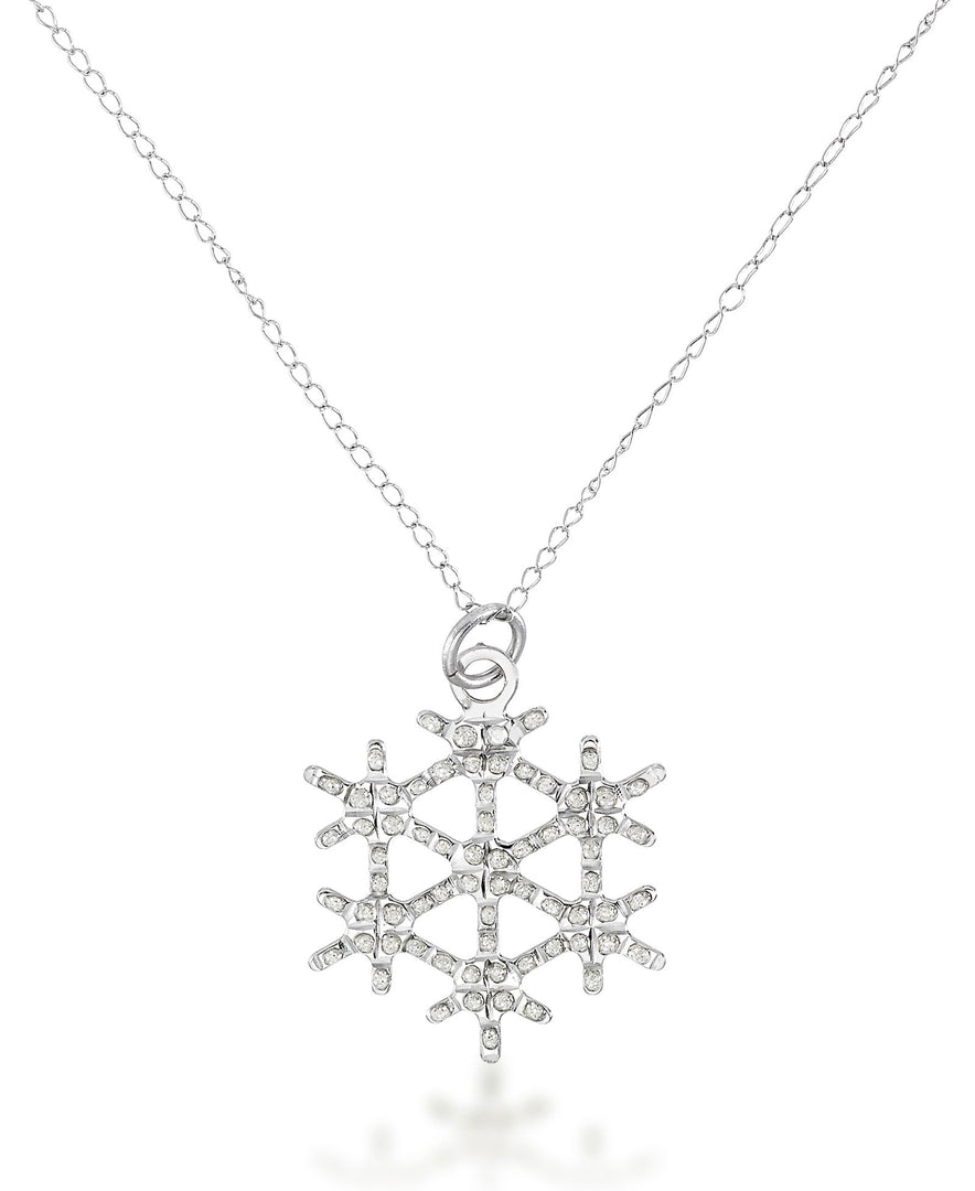 White Gold_Diamond Fascination® 14K White Gold Diamond Accent Snowflake Pendant with 18" Chain - iHeart Jewels_I_Heart_1